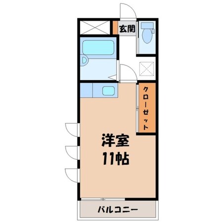 宇都宮駅 徒歩16分 2階の物件間取画像